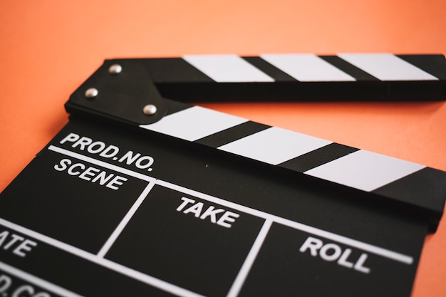 Klaps filmowy z bliska