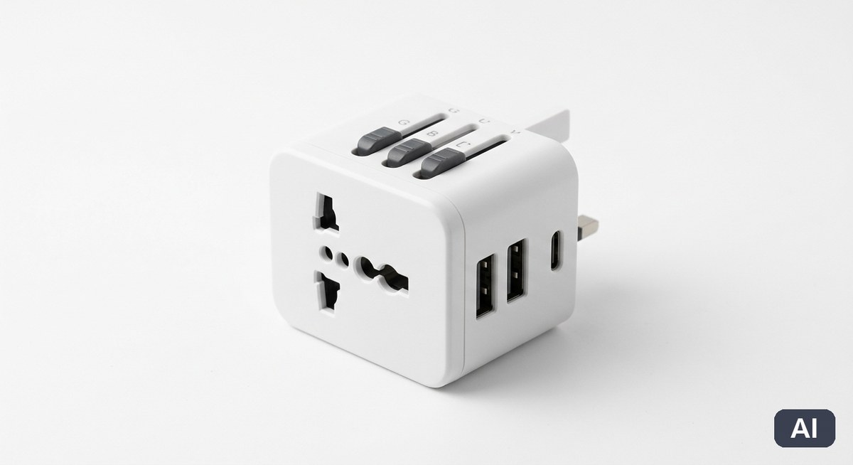Adapter podróżny uniwersalny - wizualizacja AI