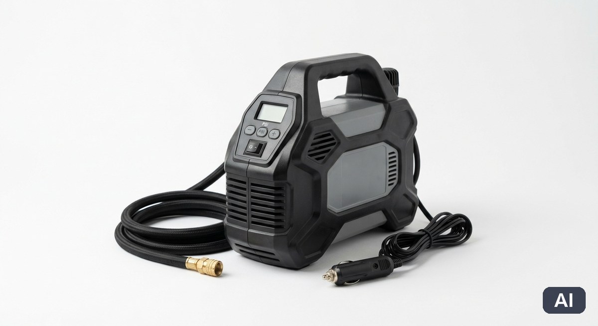 Kompresor do opon 12V - wizualizacja AI