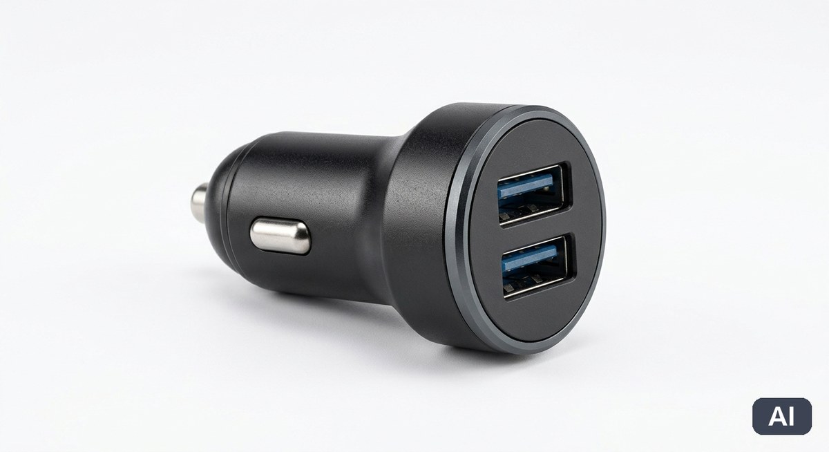 Ładowarka samochodowa USB - wizualizacja AI