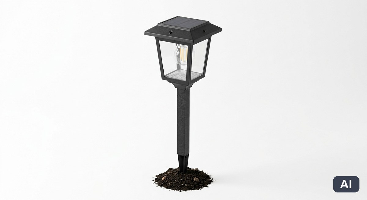 Lampa solarna ogrodowa - wizualizacja AI