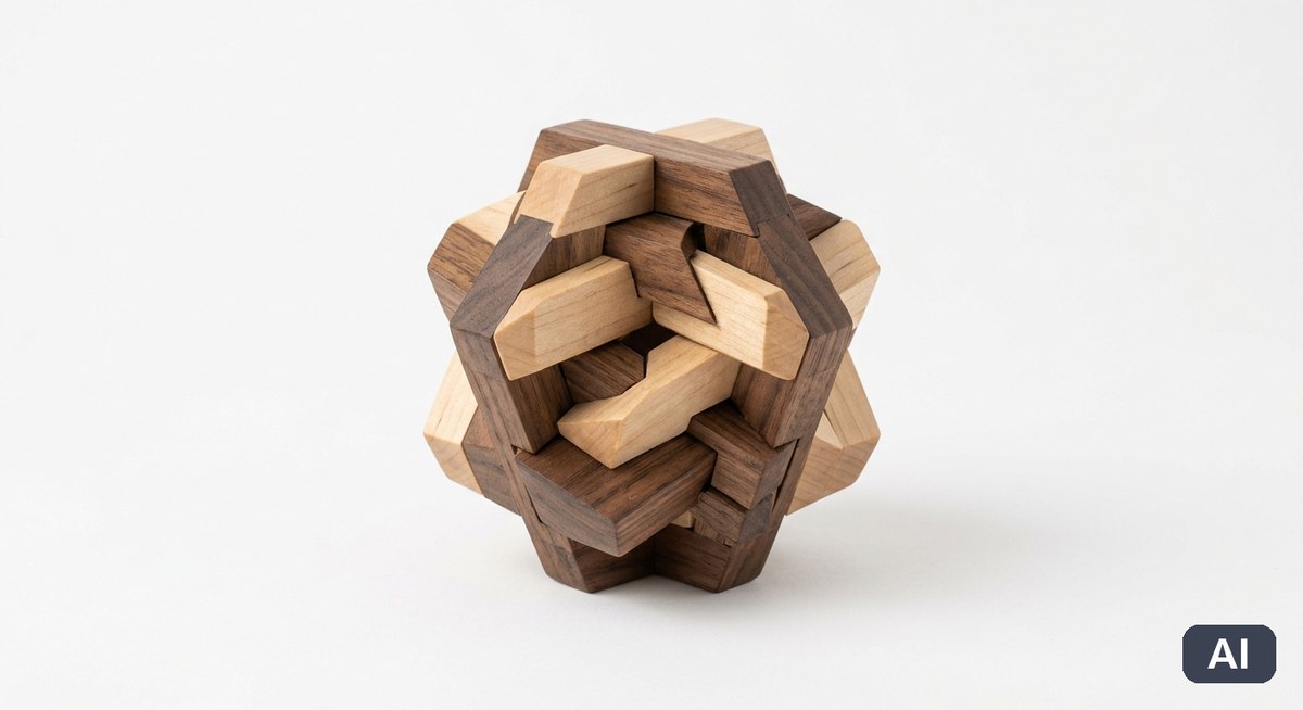 Puzzle drewniane układanka - wizualizacja AI